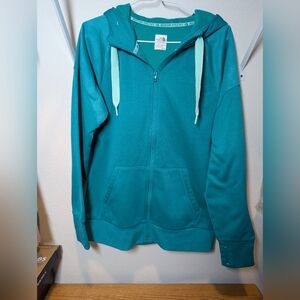 North Face Full Zip Hoodie Jacket Fleece Lined Teal